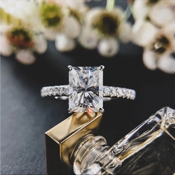 Jewelry - SOLD Certified 1ct t.w. Radiant Cut Moissanite Engagement Wedding Ring NEW